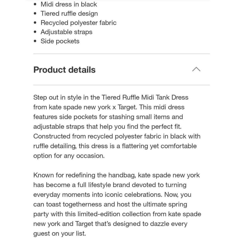 Kate Spade x Target EUC Black Midi Dress - Picture 6 of 7